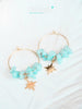 Handmade Amazonite hoop earrings with moon or star charm - 13th Psyche