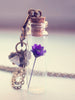 Handmade Tiny dried daisy flower bottle pendant necklace - 13th Psyche