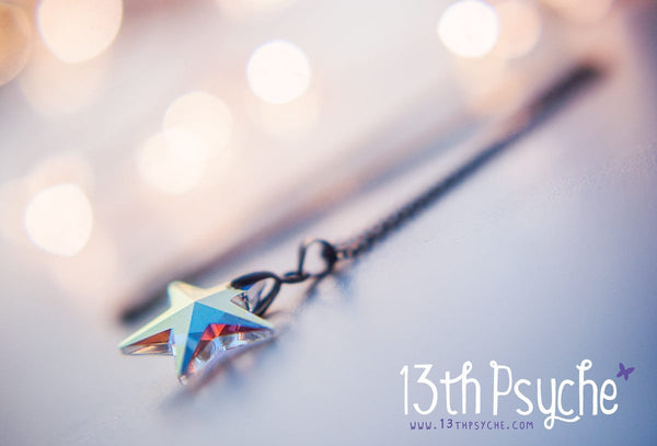 Handmade Swarovski crystal star pendant necklace - 13th Psyche