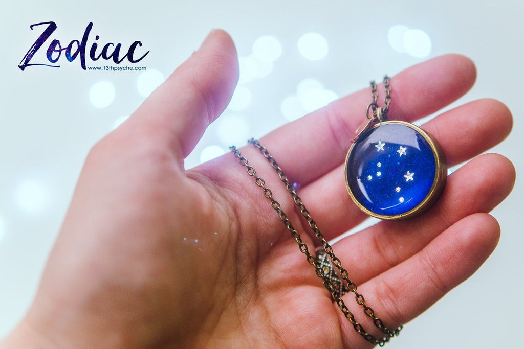 Handmade Zodiac jewelry, Libra constellation necklace - 13th Psyche