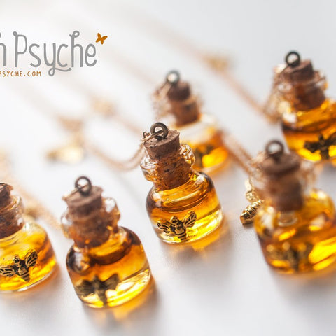 Glass Bottles / Vial necklaces - 13th Psyche