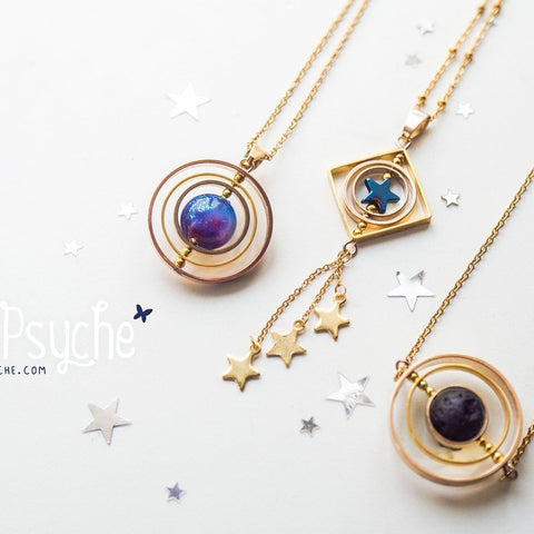 Introducing our Spinner Necklace Collection - infuse fun and relaxation with our fidget jewelry. Go on a cosmic journey with our galaxy necklaces.
