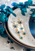 Handmade Celestial Long Moon and Star Earrings, stainless steel earrins with resin accents - 13th Psyche