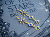 Handmade Celestial Long Moon and Star Earrings, stainless steel earrins with resin accents - 13th Psyche