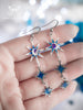 Handmade Celestial Long Moon and Star Earrings, stainless steel earrins with resin accents - 13th Psyche