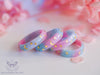 Handmade Blue and Pink Celestial Moon Stars Resin Ring - 13th Psyche