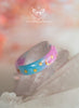 Handmade Blue and Pink Celestial Moon Stars Resin Ring - 13th Psyche