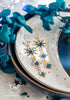 Handmade Celestial Long Moon and Star Earrings, stainless steel earrins with resin accents - 13th Psyche