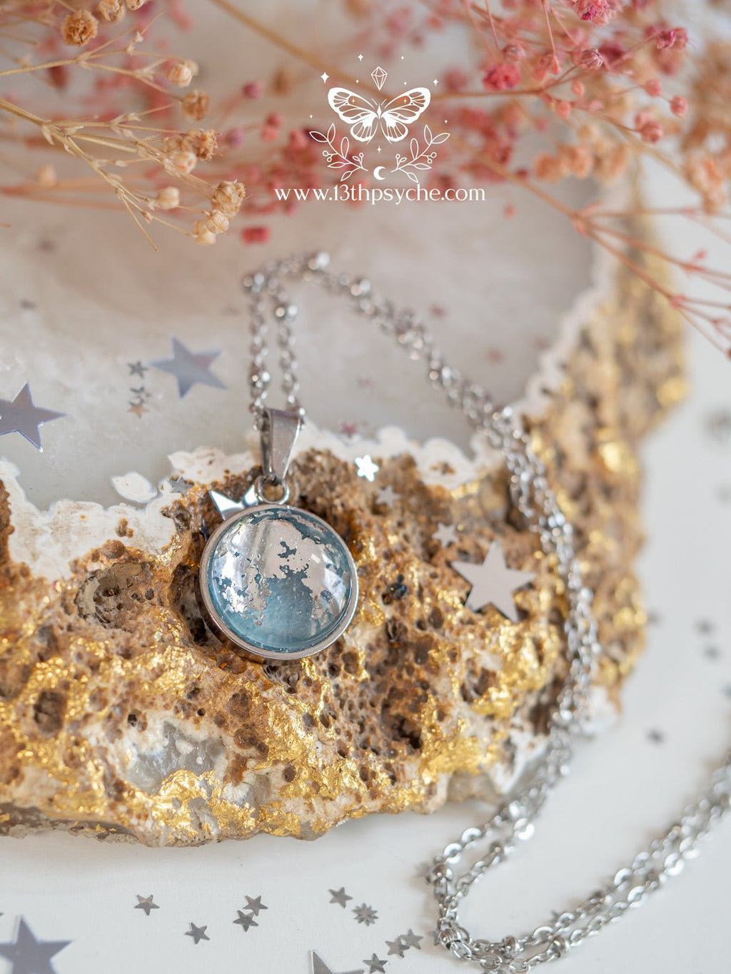 Handmade Full Moon Pendant necklace (16mm) - 13th Psyche