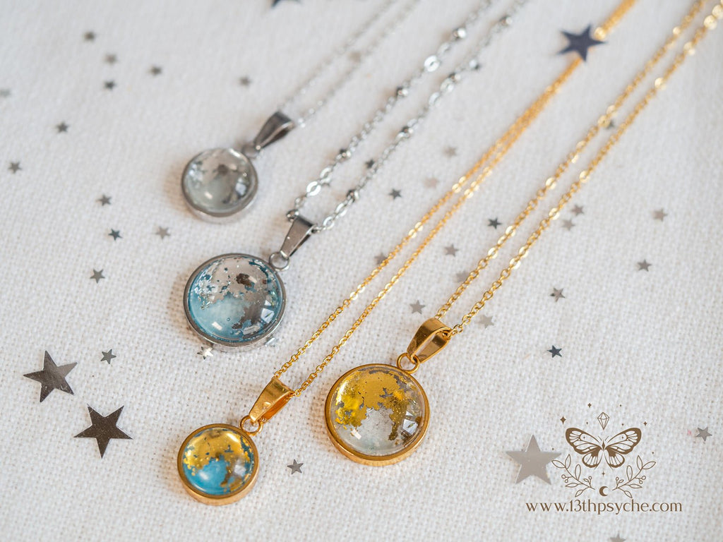 Handmade Full Moon Pendant necklace (16mm) - 13th Psyche