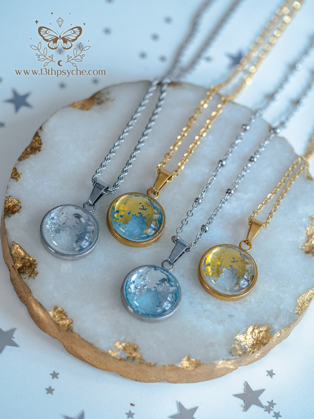 Handmade Full Moon Pendant necklace (16mm) - 13th Psyche