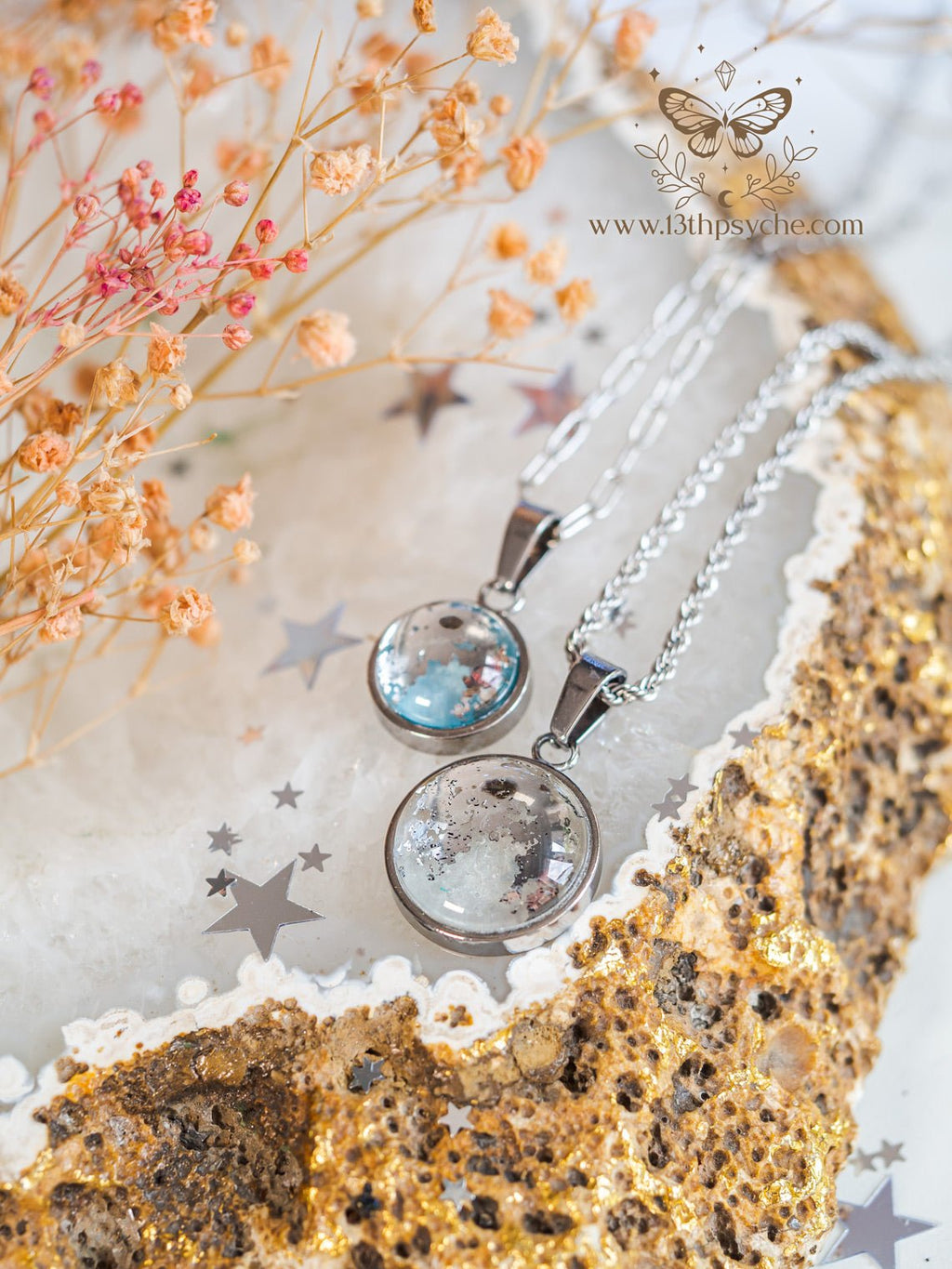 Handmade Full Moon Pendant necklace (16mm) - 13th Psyche