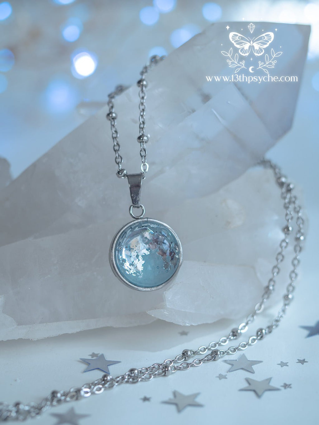 Handmade Full Moon Pendant necklace (16mm) - 13th Psyche