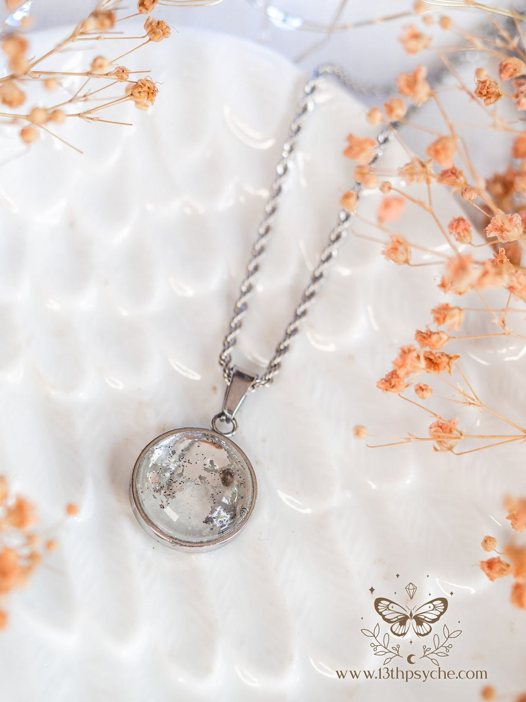 Handmade Full Moon Pendant necklace (16mm) - 13th Psyche