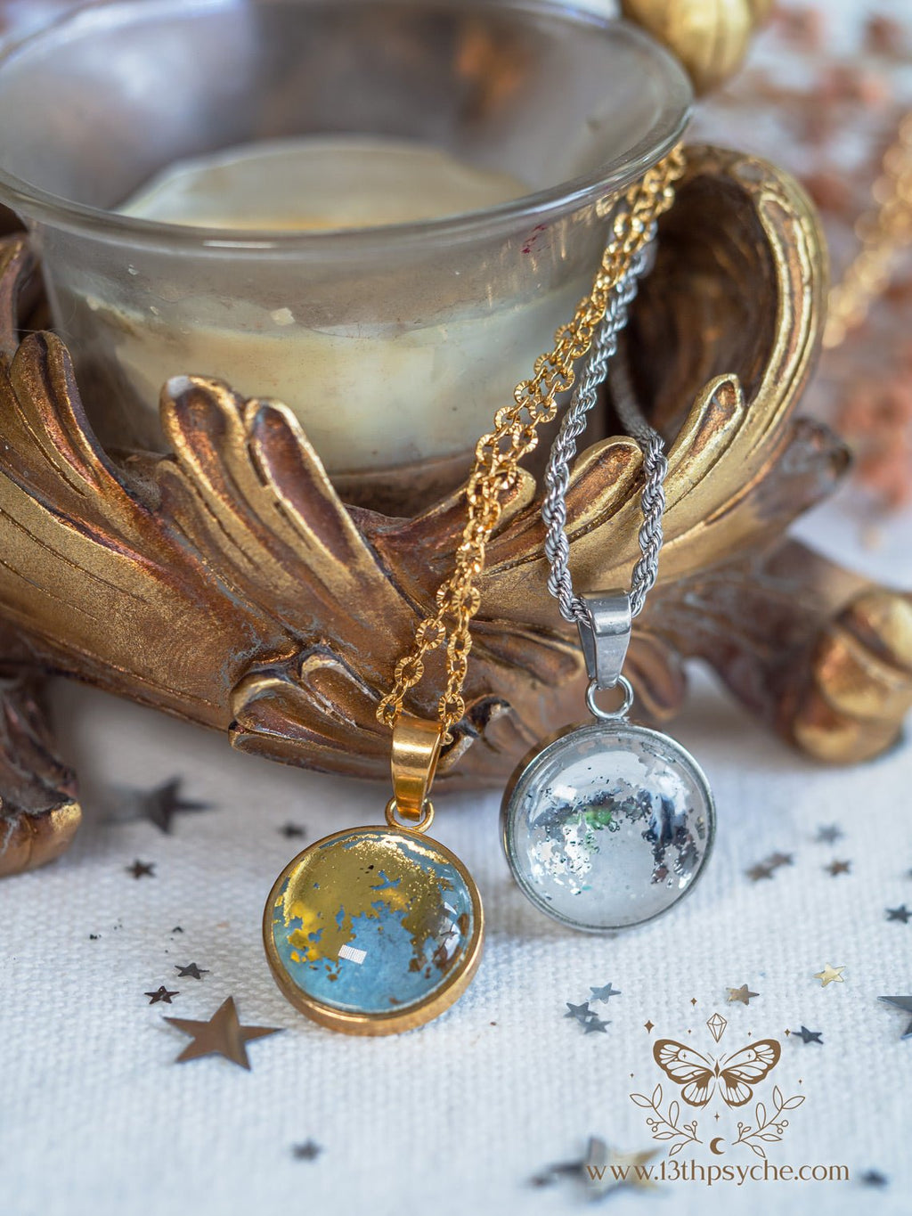 Handmade Full Moon Pendant necklace (16mm) - 13th Psyche