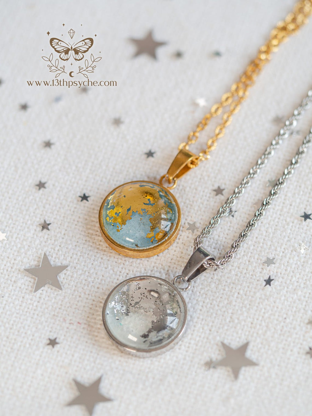Handmade Full Moon Pendant necklace (16mm) - 13th Psyche