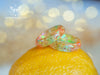Handmade Iridescent Citrus Resin Ring - Mermaidcore Handmade Sparkle Jewelry - 13th Psyche