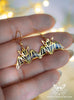 Handmade Stained glass inspired Bat dangle earrings - 13th Psyche
