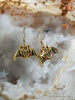 Handmade Stained glass inspired Bat dangle earrings - 13th Psyche