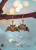 Handmade Stained glass inspired Bat dangle earrings - 13th Psyche