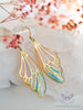 Handmade Stained glass inspired blue and pink Fairy Wing Resin Earrings - 13th Psyche
