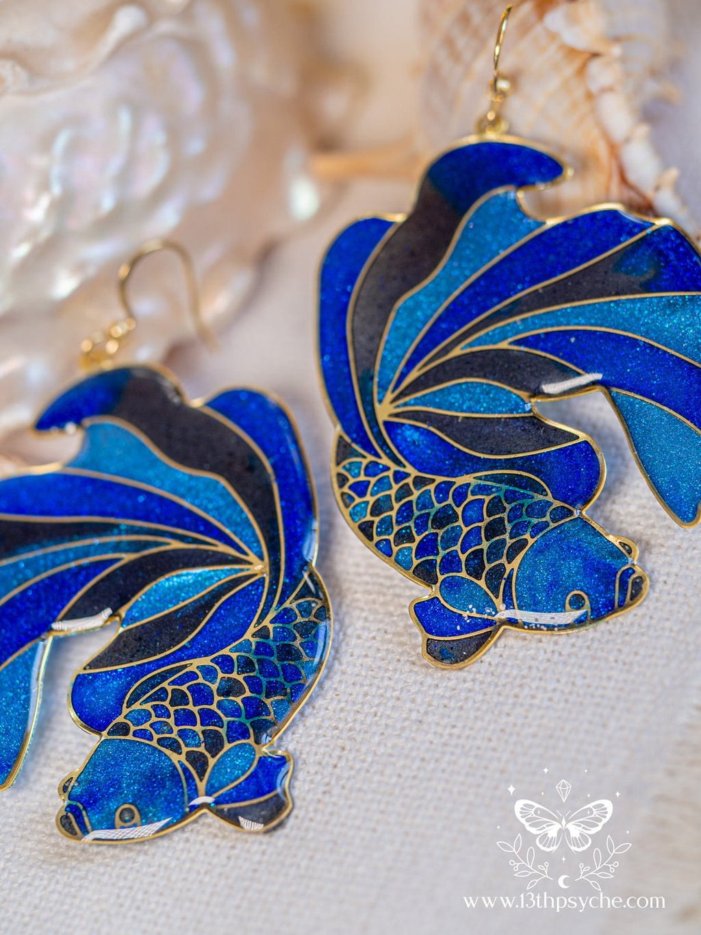 Blue Betta Fish Earrings