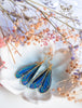 Handmade Stained glass inspired Dark dragonfly wing earrings - 13th Psyche