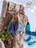 Handmade Stained glass inspired Dark dragonfly wing earrings - 13th Psyche