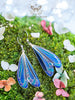 Handmade Stained glass inspired Dark dragonfly wing earrings - 13th Psyche