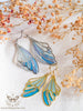 Handmade Stained glass inspired Ice fairy wing earrings - 13th Psyche