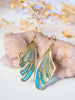 Handmade Stained glass inspired Ice fairy wing earrings - 13th Psyche