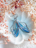 Handmade Stained glass inspired Ice fairy wing earrings - 13th Psyche