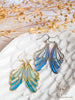 Handmade Stained glass inspired Ice fairy wing earrings - 13th Psyche