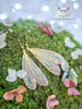 Handmade Stained glass inspired white dragonfly wing earrings - 13th Psyche