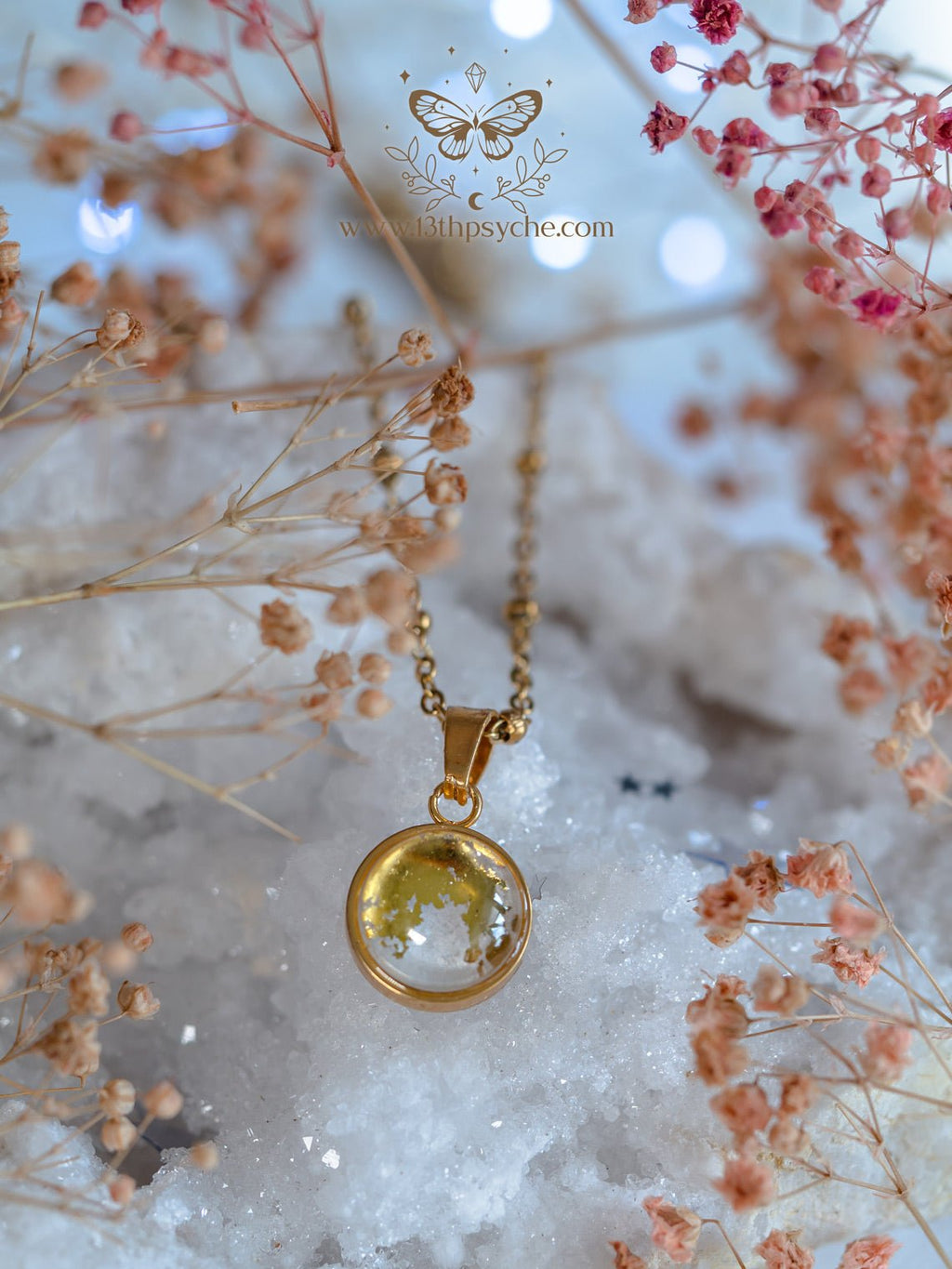 Handmade Tiny Full Moon Pendant necklace (12mm) - 13th Psyche