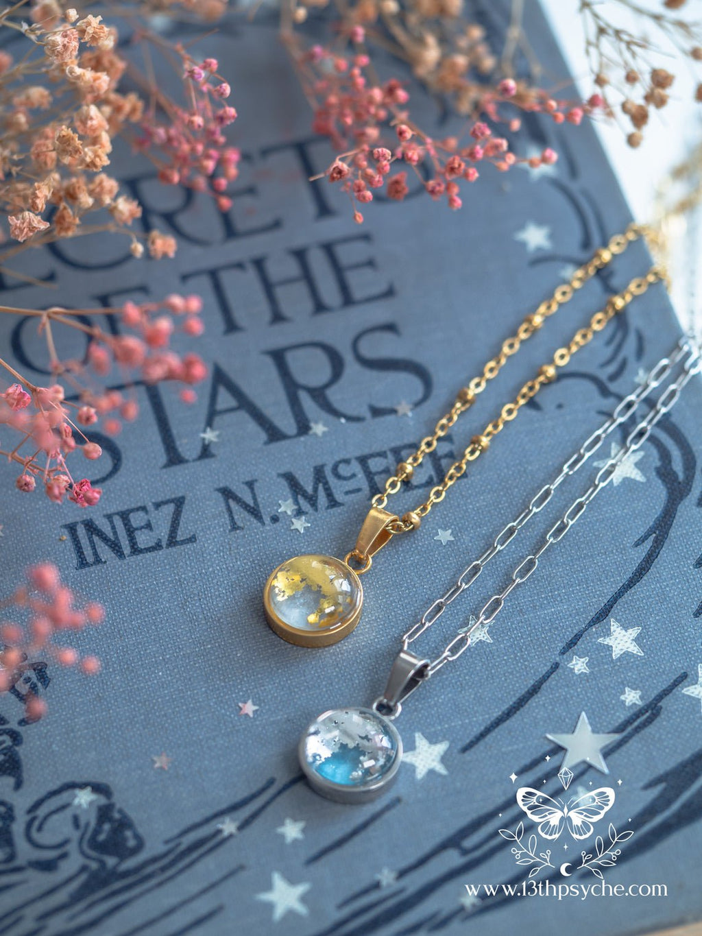 Handmade Tiny Full Moon Pendant necklace (12mm) - 13th Psyche