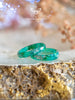Handmade Turquoise Faceted Resin Ring with Silver Flakes - 13th Psyche