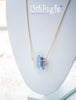 Handmade 3 polished crystal quarz necklace with tiny moons - 13th Psyche