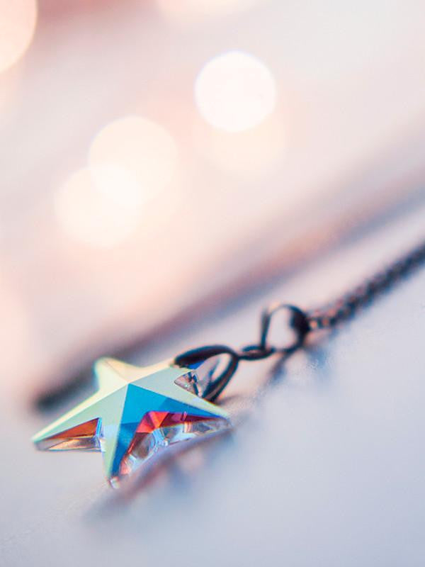 Handmade Swarovski crystal star pendant necklace - 13th Psyche