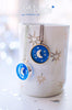 Handmade Crescent moon resin medalion pendant necklace - 13th Psyche