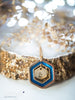 Handmade Personalized resin hexagon initial pendant necklace - 13th Psyche