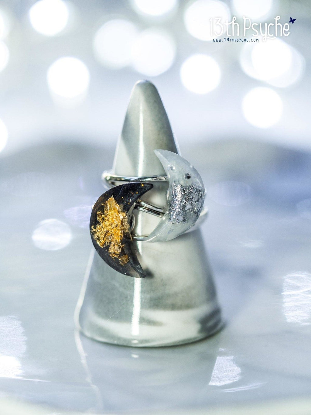 Handmade Crescent moon sterling silver Ring - 13th Psyche