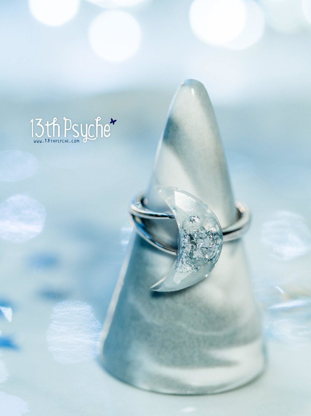 Handmade Crescent moon sterling silver Ring - 13th Psyche