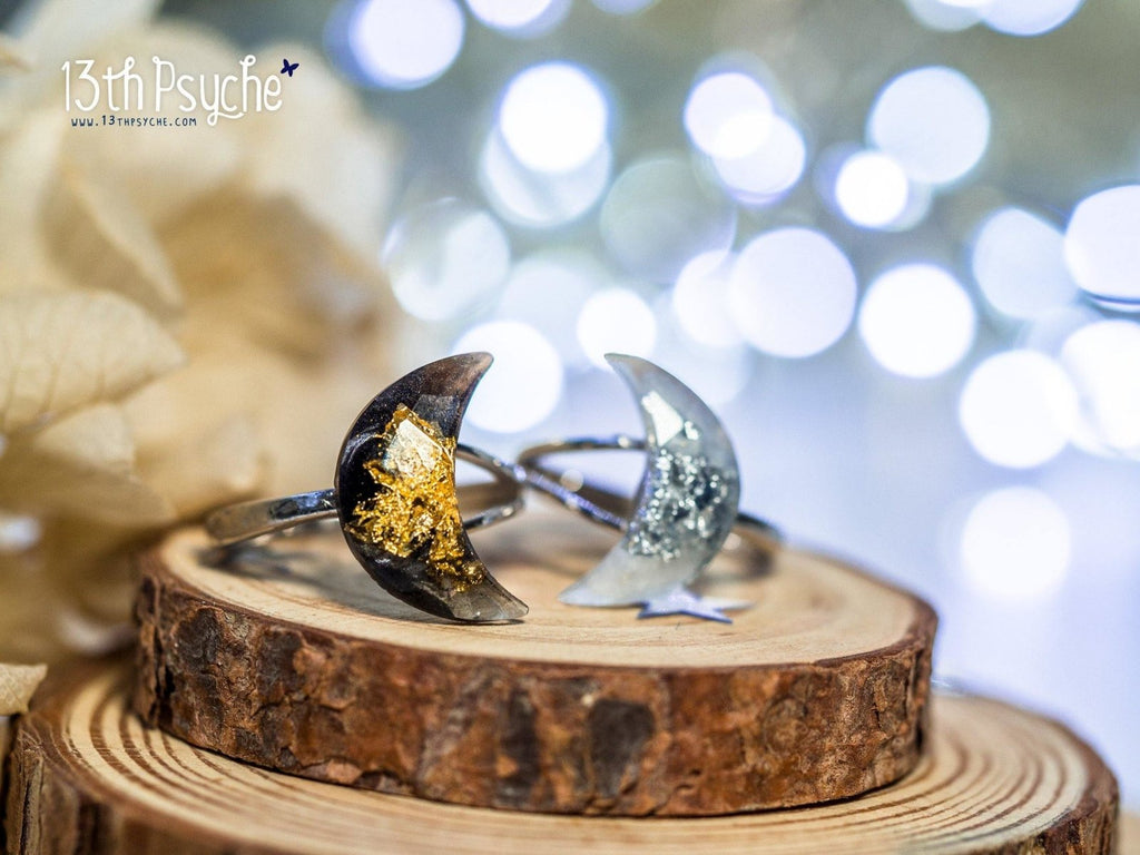Handmade Crescent moon sterling silver Ring - 13th Psyche