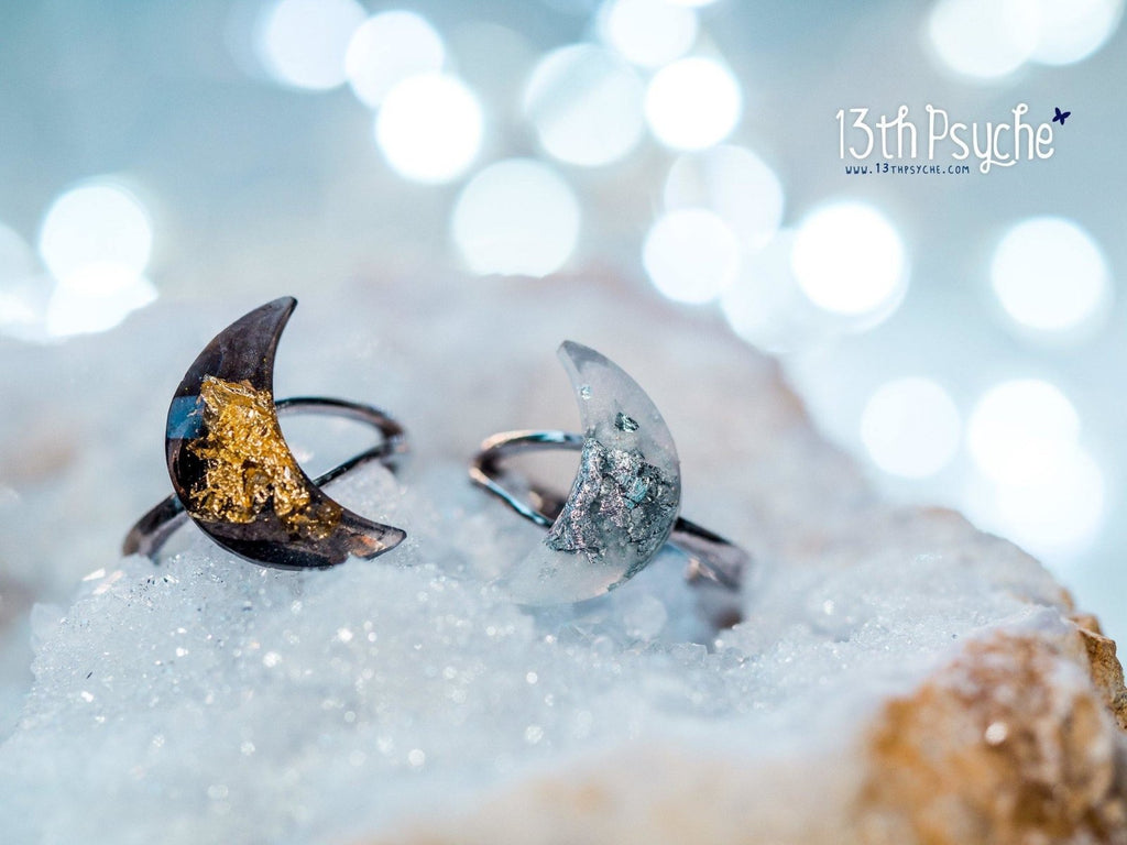 Handmade Crescent moon sterling silver Ring - 13th Psyche