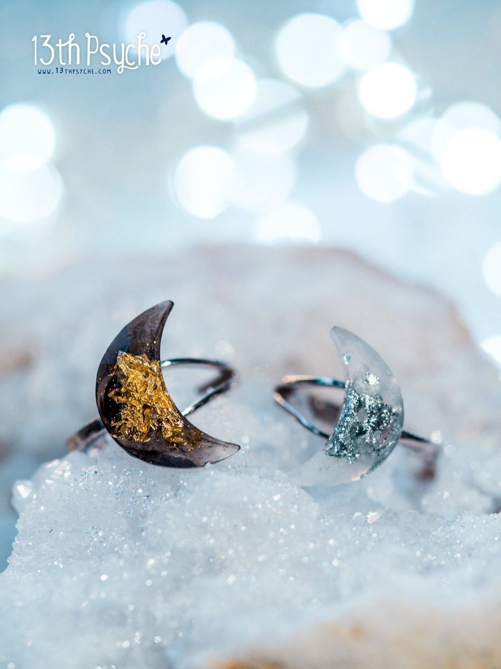 Handmade Crescent moon sterling silver Ring - 13th Psyche