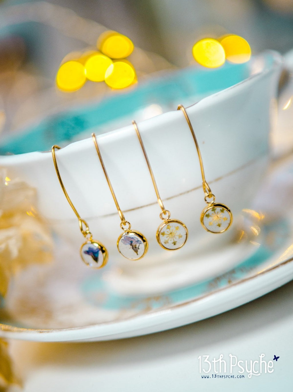 Handmade Gold snowflake stainless steel earrings - 13th Psyche
