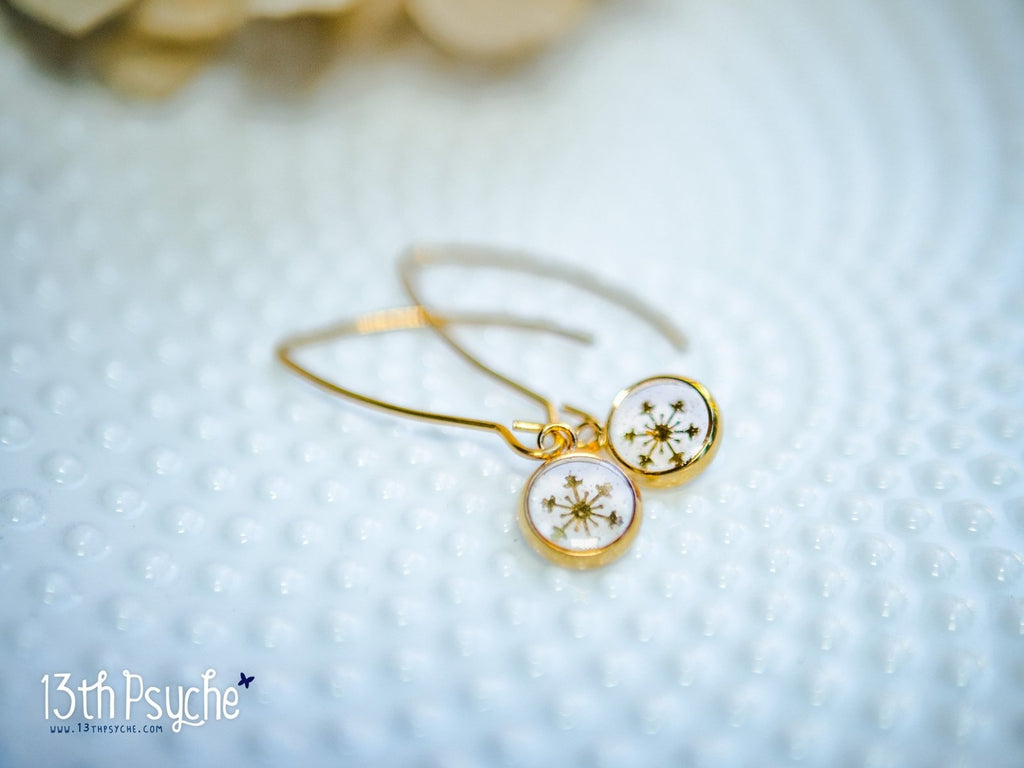 Handmade Gold snowflake stainless steel earrings - 13th Psyche