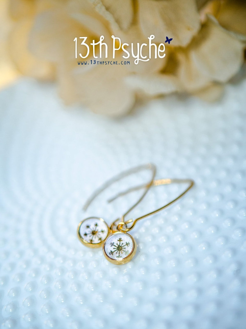 Handmade Gold snowflake stainless steel earrings - 13th Psyche