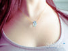 Handmade White flowers crystal point pendant necklace - 13th Psyche